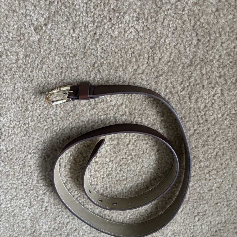 Target Brown Man Made Leather Belt with Gold Buckle